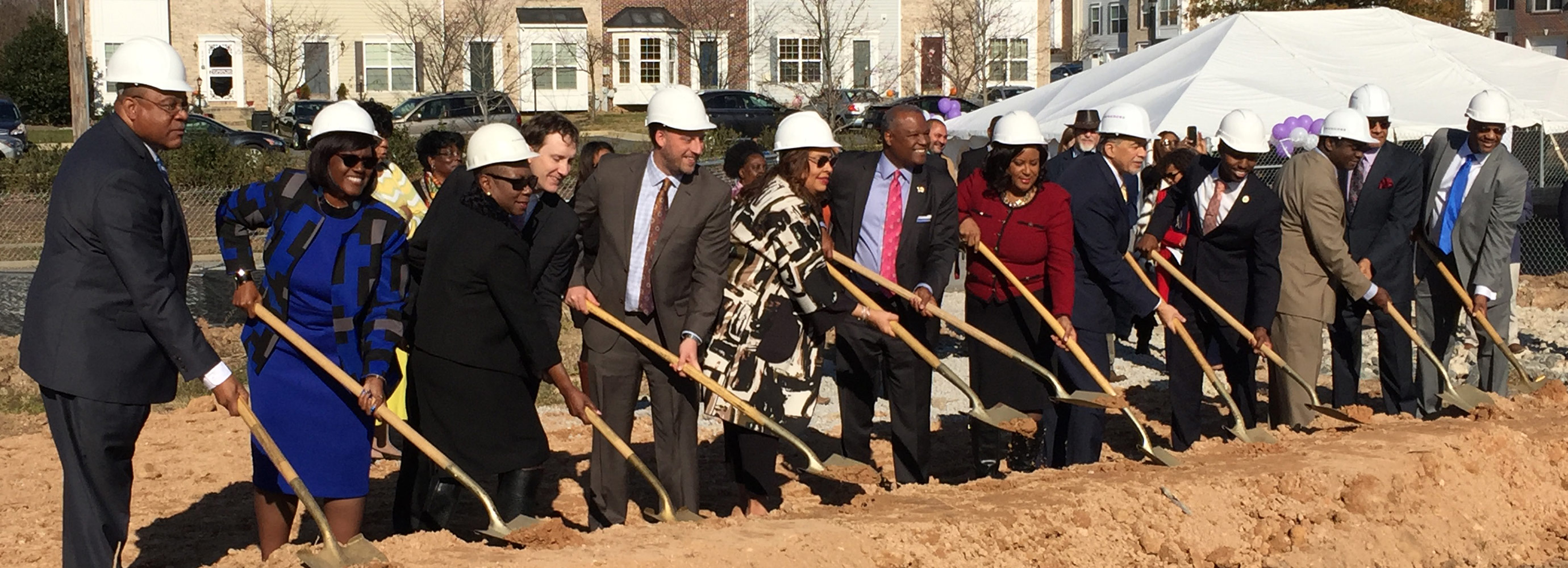 Team members breaking ground at Glenarden project