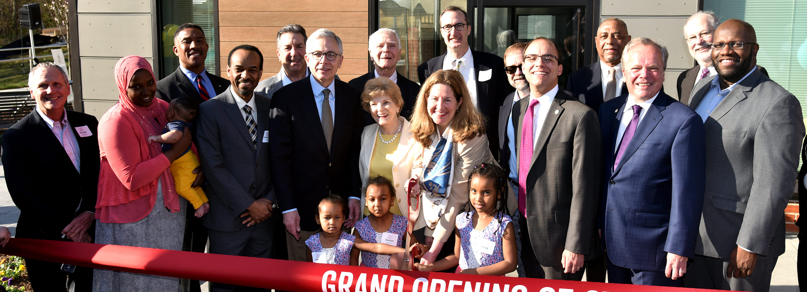 Ribbon cutting ceremony at St James Plaza