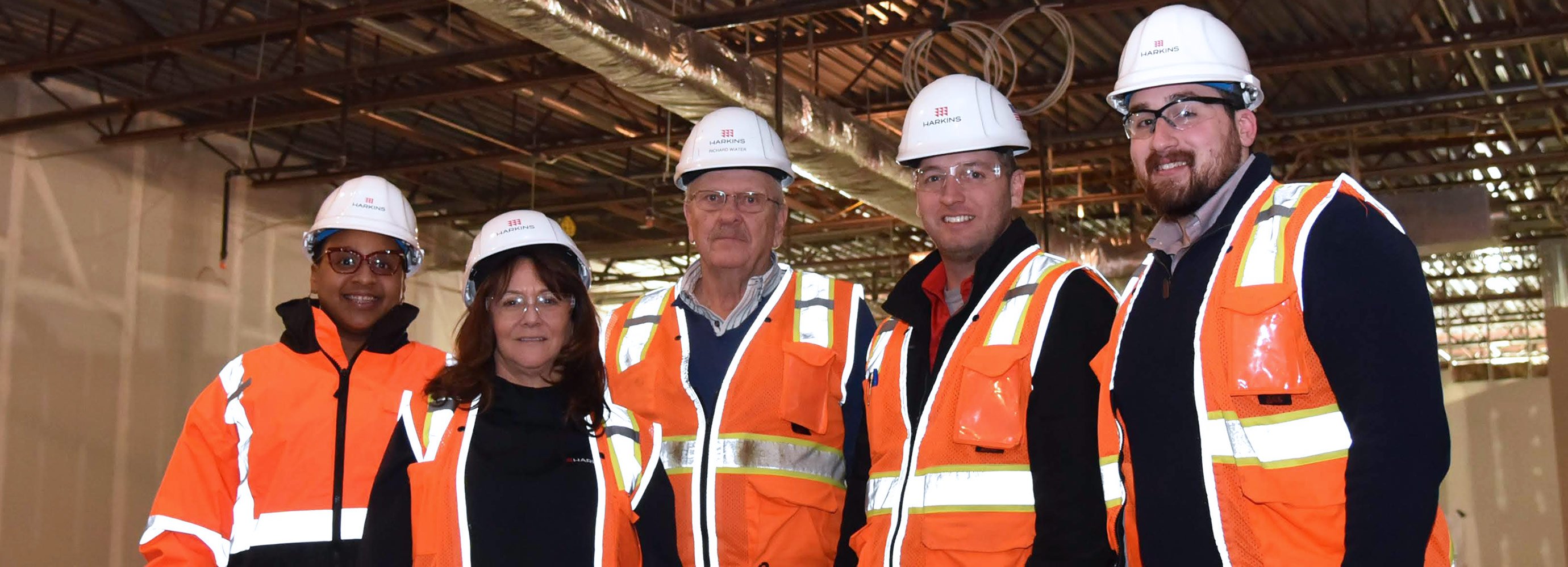 Group photo at construction site