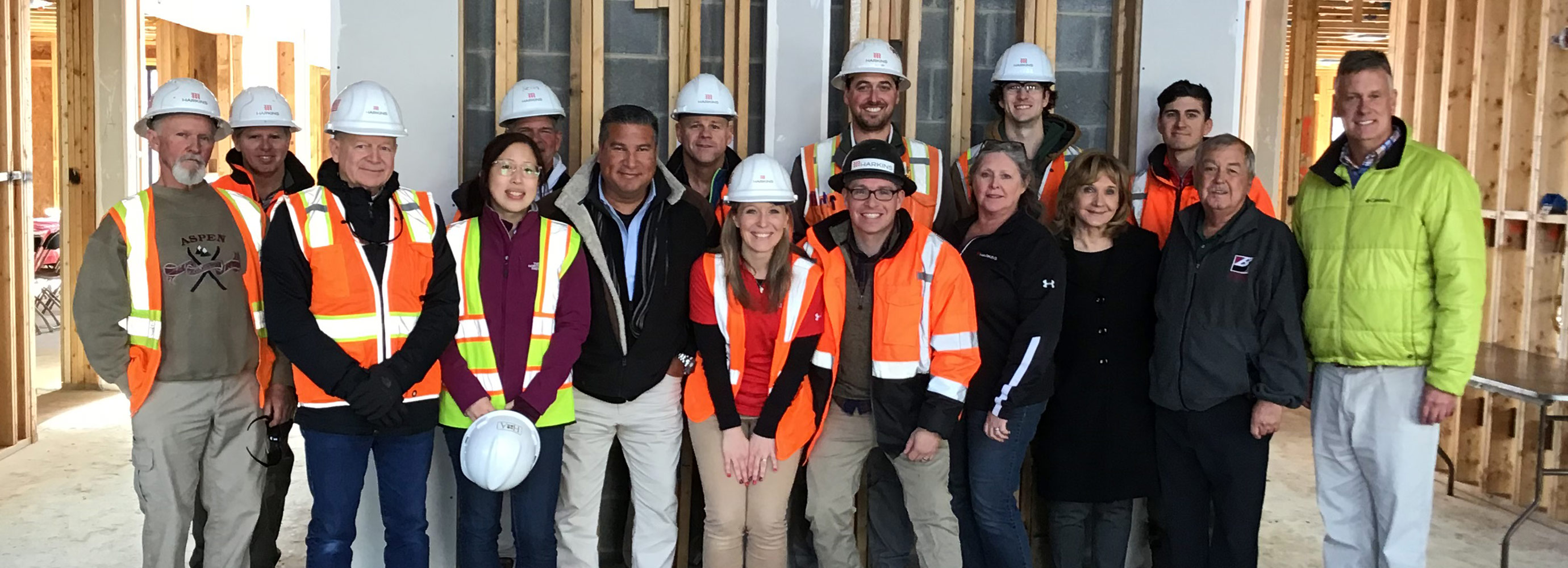 Beechtree team, owner, and architect gather for topping out