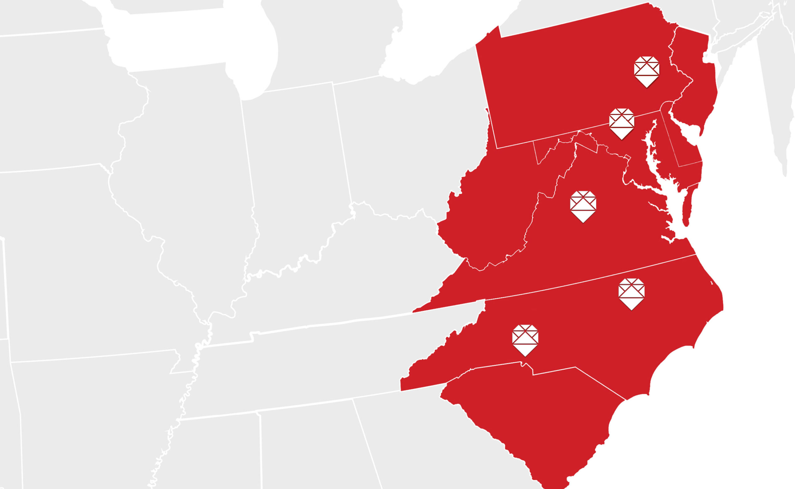 Map showing areas served by Harkins